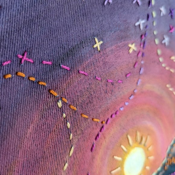 Handpainted / Handstitched Denim Vest - Picture 7 of 8